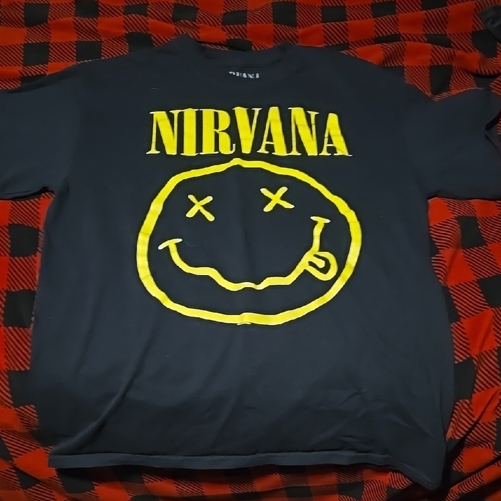 Nirvana Black T-Shirt with Yellow Logo